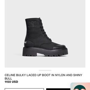 CELINE BULKY LACED UP BOOT IN NYLON AND SHINY Bull